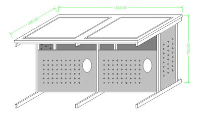 蜀汉达SHD-DS01双人位翻转电脑桌