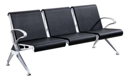 蜀汉达家具G款PU铝合金扶手脚三人位等候椅